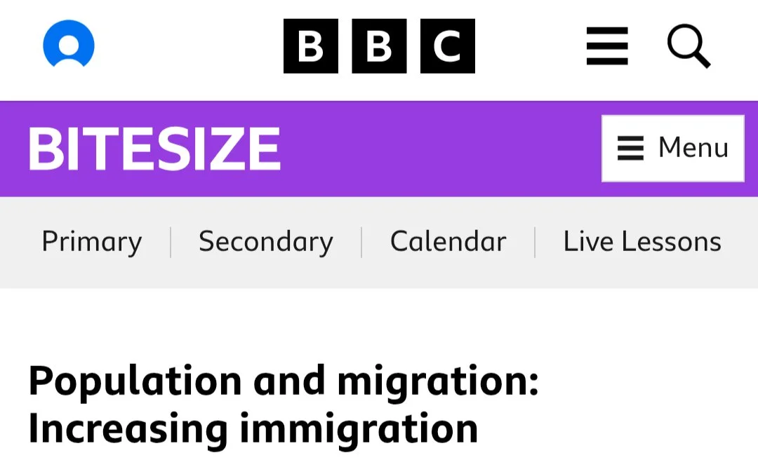 BBC Bitesize 页面：人口与移民，增加移民